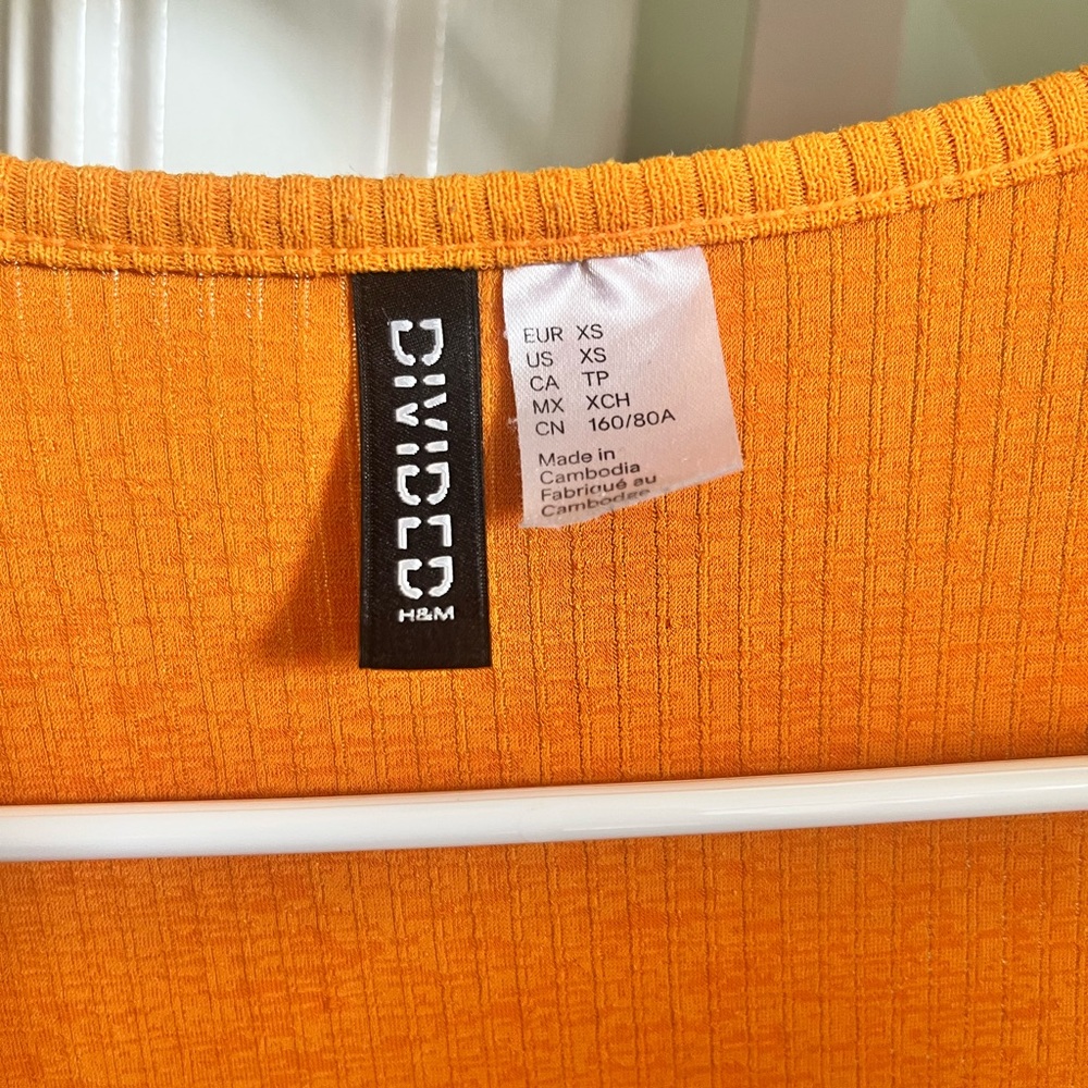 H&M Orange Ribbed Camisole